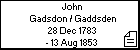 John Gadsdon / Gaddsden